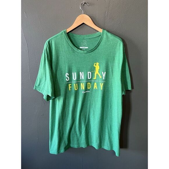 Swannies Golf Mens Green Short Sleeve Sunday Funday Graphic Shirt Size 2XL - Picture 1 of 3